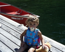 Brooke on dock with pooh2 .jpg (40881 bytes)
